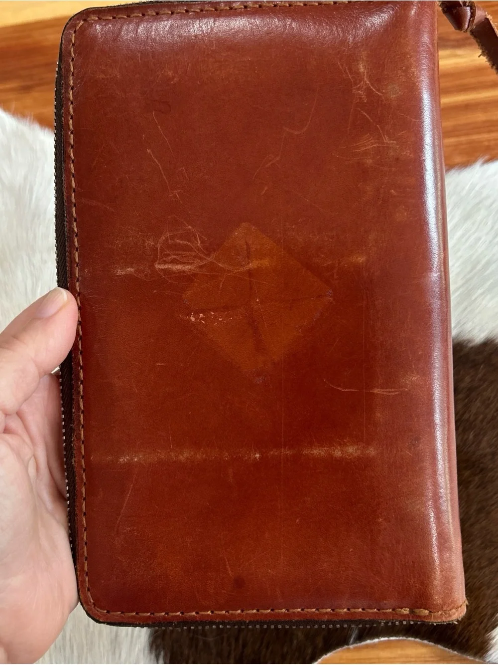 Vintage Planner Organizer Binder Leather Brown